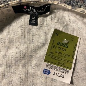 New with tags, mixed threads brand tank top with over top that ties